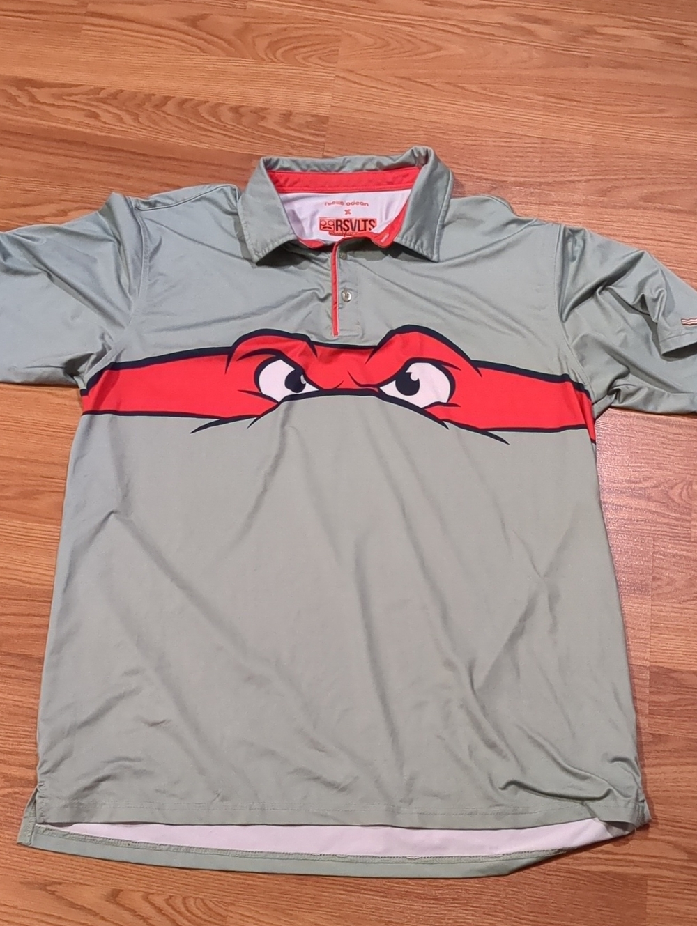 RSVLTS Breakfast Balls TMNT Michelangelo Golf Polo Large New Nickelodeon